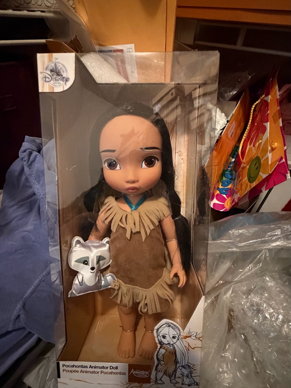 Disney Pocahontas Kids Costume Doll – Brown with Turquoise Accent Brand New